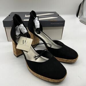 Worthington Womens Panama Block Heel Pumps Black Size 9